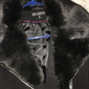 Via Spiga Jackets & Coats - Via Spiga Belted Faux Fir-Trim Asymmetric Coat Via Spiga Jackets & Coats - Via Spiga Belted Faux Fir-Trim Asymmetric Coat